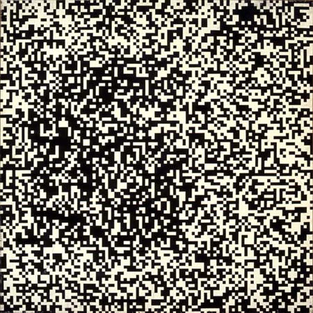 Obraz składający się z czarnych i białych kwadratów