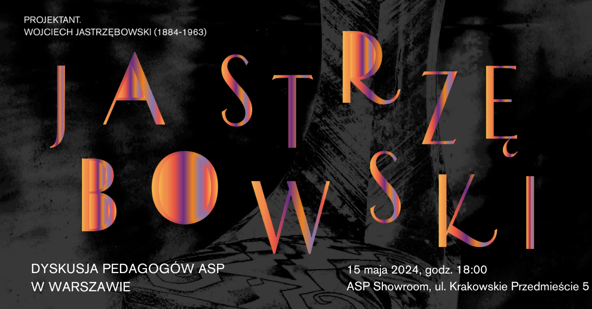 Czarna grafika z pomarańczowym liternictwem układającym się w dwa wiersze tworzące słowo: Jastrzę - bowski