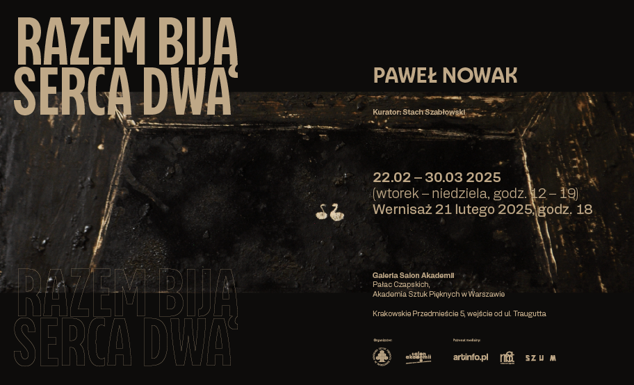 ciemna grafika z liternictwem w kolorze żółtego wosku